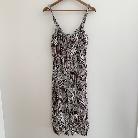 Wilfred Aritzia Heartthrob Animal Print Midi Dress Small - Picture 2 of 10